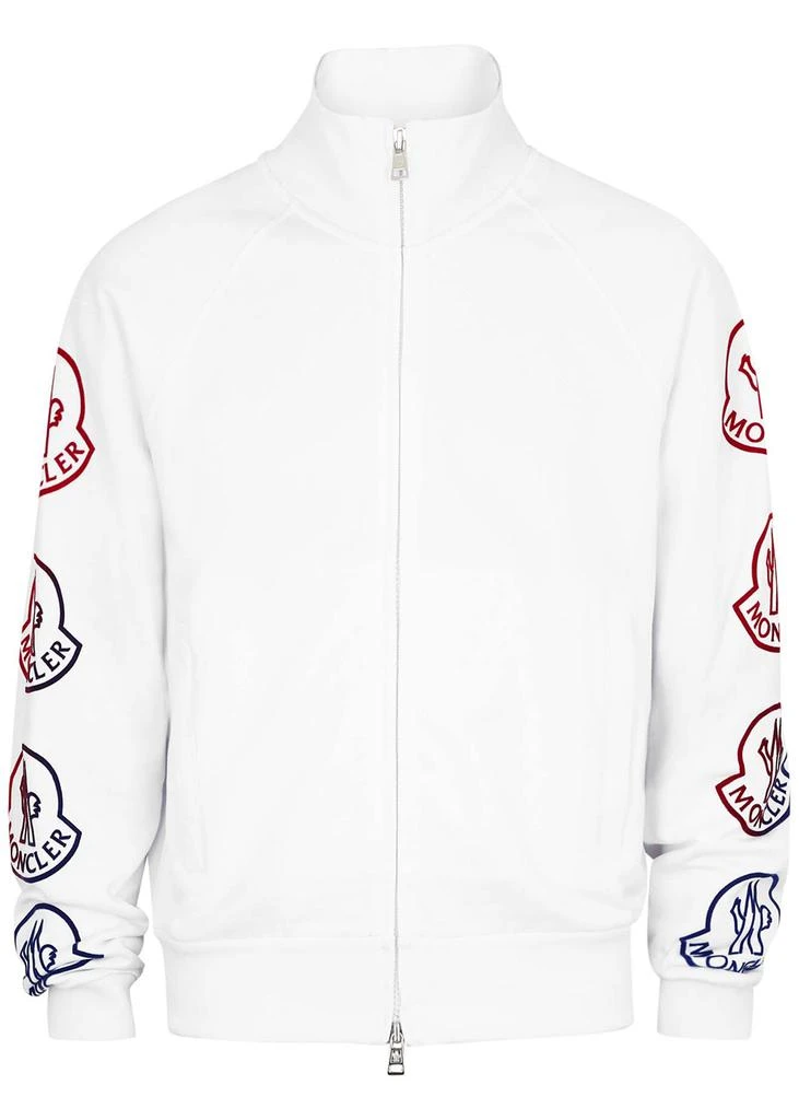 商品Moncler|White logo-flocked cotton track jacket,价格¥6884,第1张图片