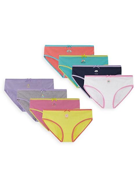 Little Girl's & Girl's 8-Piece Multicolored Bikini Underwear Set商品第1张图片规格展示