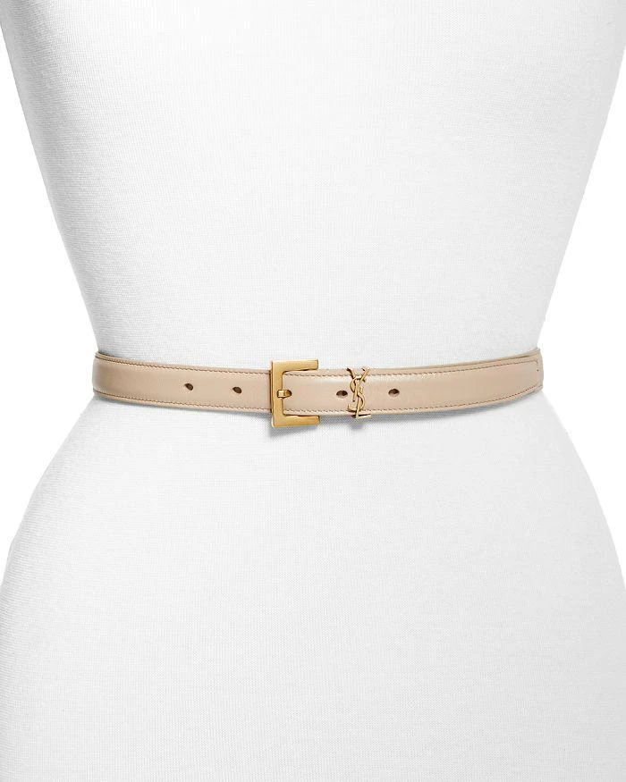 商品Yves Saint Laurent|Cassandre Thin Belt with Square Buckle in Box Saint Laurent Leather,价格¥3538,第2张图片详细描述