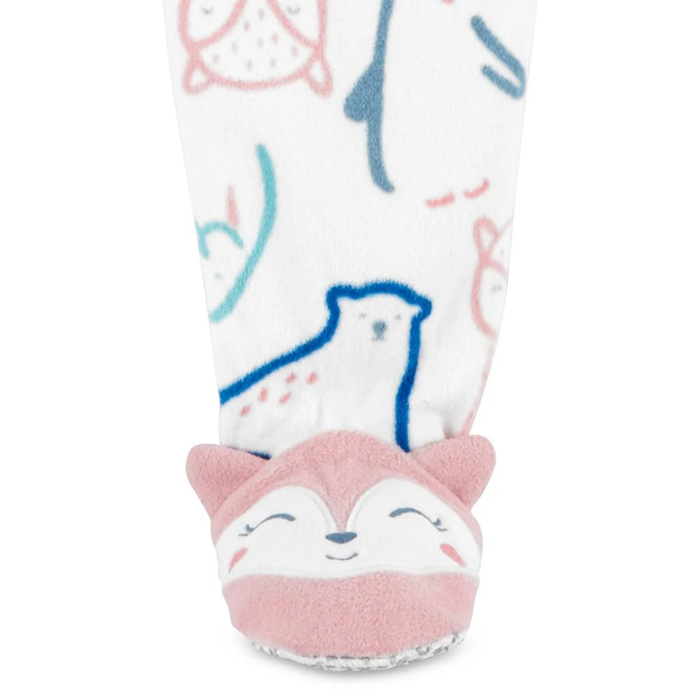 商品Carter's|Toddler Girls 1-Piece Animal-Print Fleece Footed Pajama,价格¥81,第2张图片详细描述