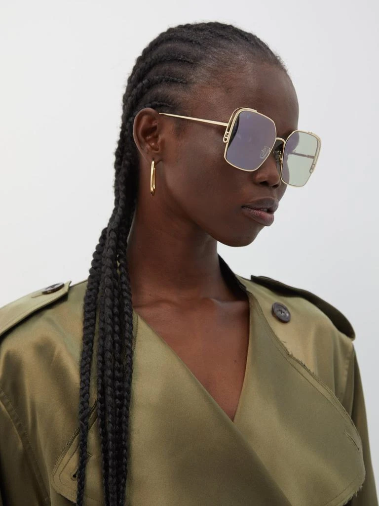 商品Fendi|O'Lock oversized square metal sunglasses,价格¥3826,第2张图片详细描述