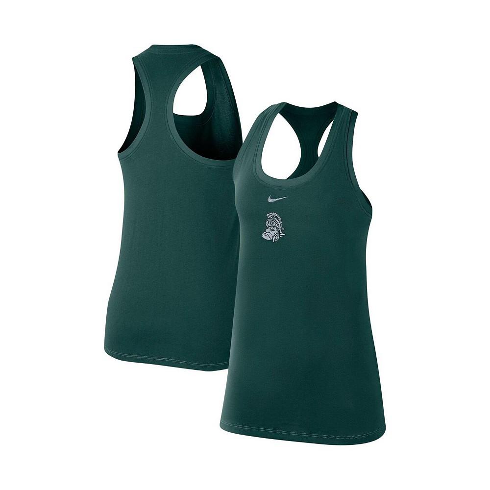 Women's Green Michigan State Spartans Varsity Stack Vault Racerback Scoop Neck Tank Top商品第1张图片规格展示