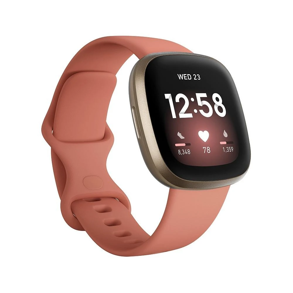 商品Fitbit|Versa 3 Pink Clay Strap Smart Watch 39mm,价格¥1517,第1张图片