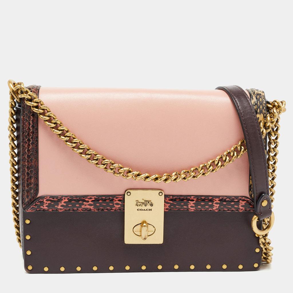 coach COACH X Jennifer Lopez Hutton Shoulder Bag In Colorblock With  Snakeskin Detail & Reviews - Handbags & Accessories - Macy's