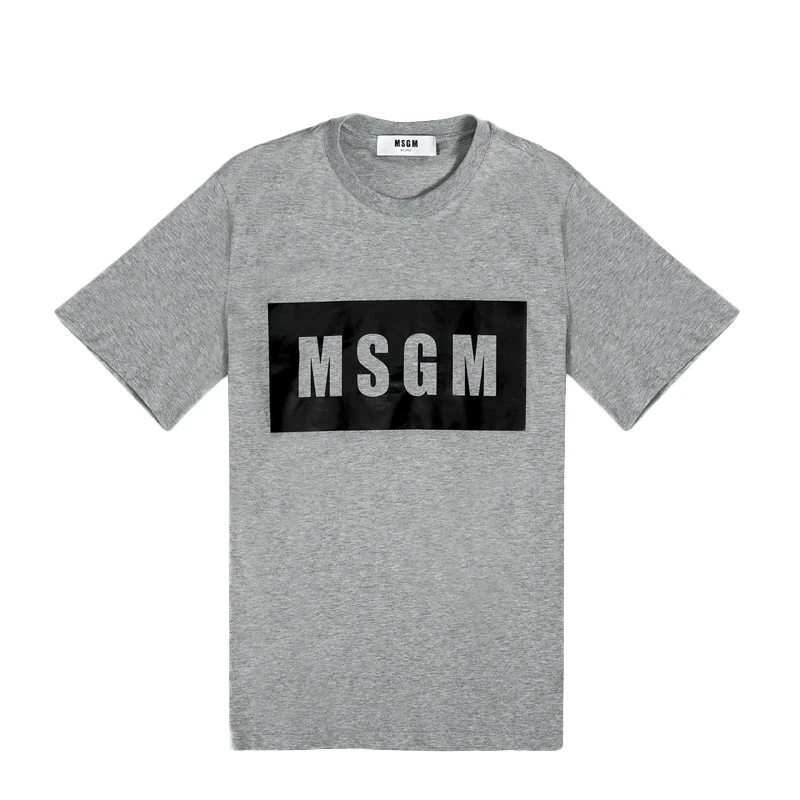 商品[国内直发] MSGM|MSGM 男士圆领混纺灰色棉质短袖T恤 2440MM67-184296-96,价格¥498,第1张图片