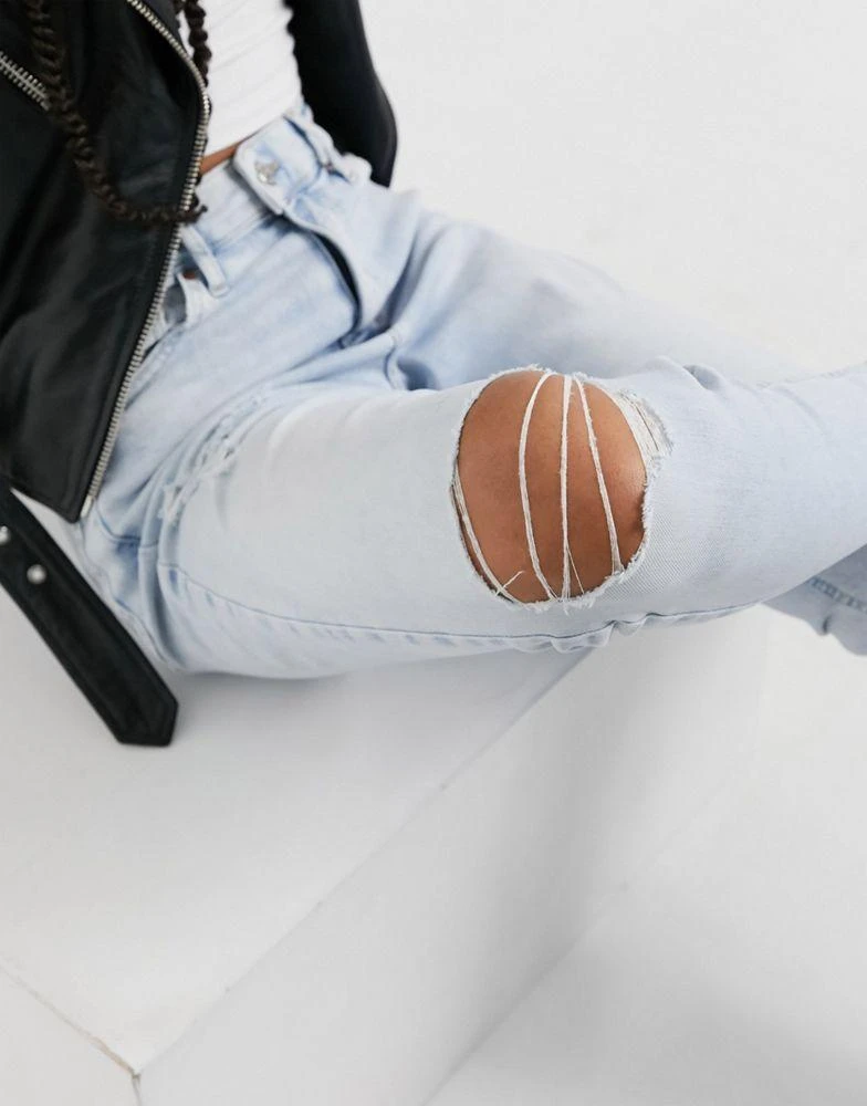 商品Topshop|Topshop double knee rip Jamie jean in super bleach,价格¥221,第3张图片详细描述