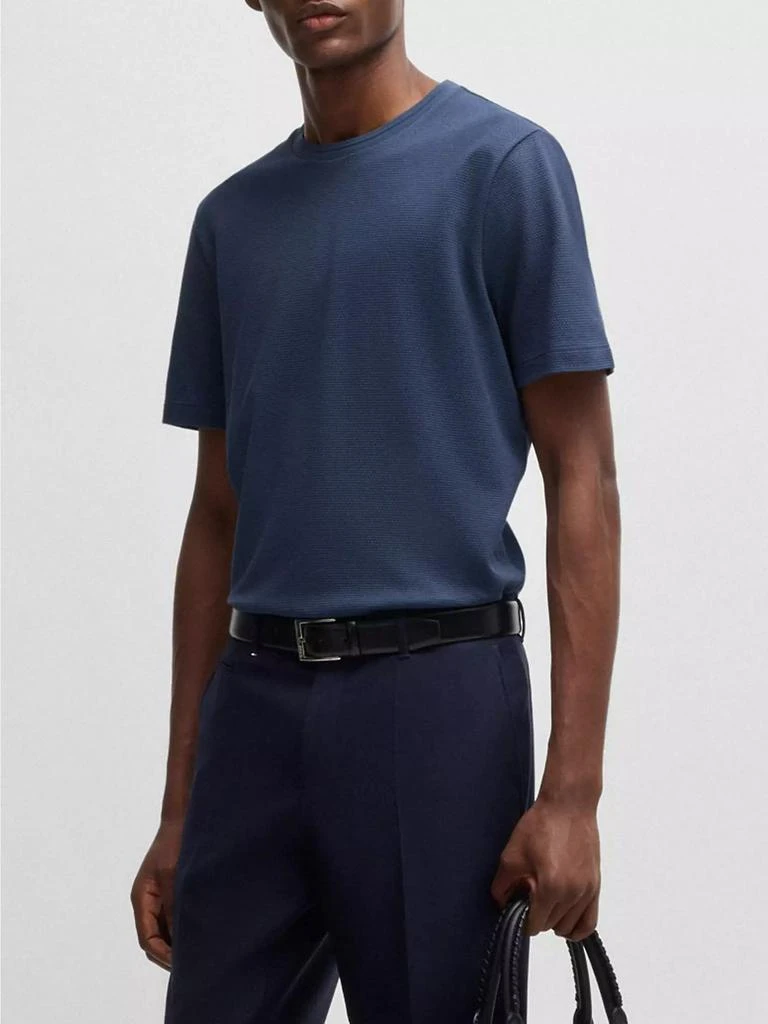 商品Hugo Boss|Cotton-Blend T-Shirt with Bubble-Jacquard Structure,价格¥738,第2张图片详细描述