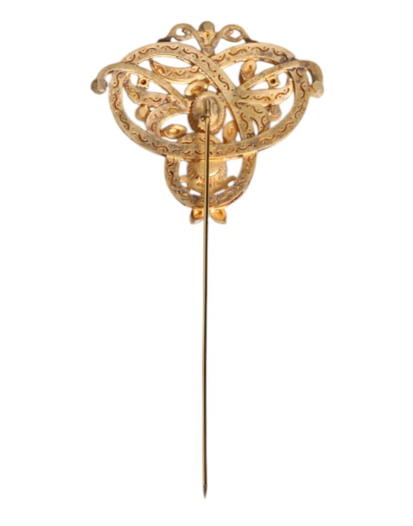 商品Dolce & Gabbana|Dolce & Gabbana Gold Tone Red Crystal Embellish 925 Sterling Silver Pin,价格¥3179,第3张图片详细描述