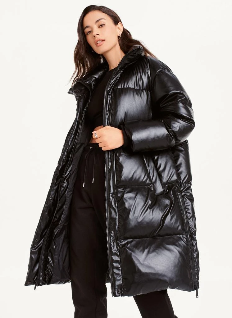 商品DKNY|Faux Leather Long Puffer,价格¥2362,第1张图片