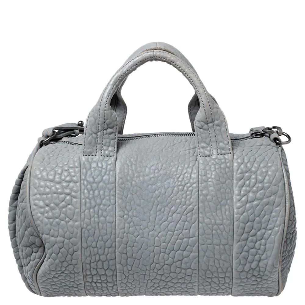 商品[二手商品] Alexander Wang|Alexander Wang Pale Blue Textured Leather Rockie Satchel,价格¥1034,第4张图片详细描述