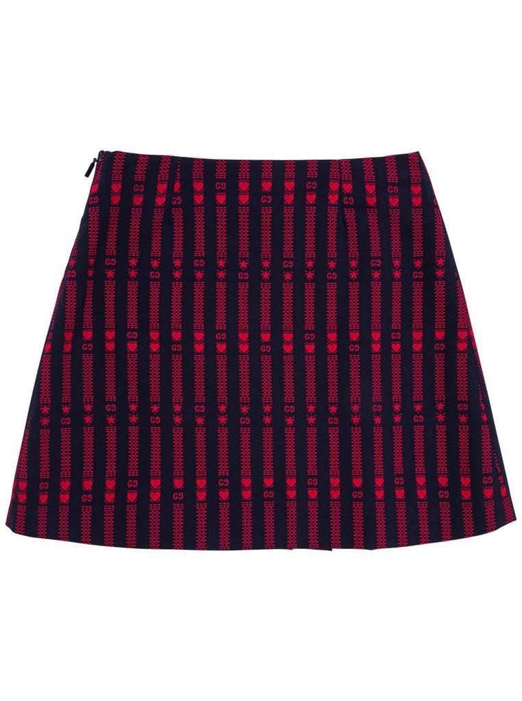 商品Gucci|Gucci Cotton Skirt With Stars And Hearts Gg,价格¥2087,第4张图片详细描述