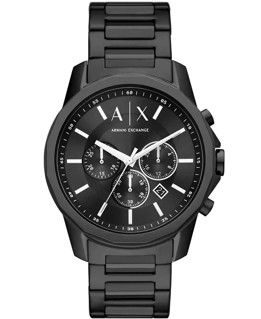 商品Armani Exchange|Men's Chronograph Black Stainless Steel Bracelet Watch 44mm,价格¥1644,第1张图片