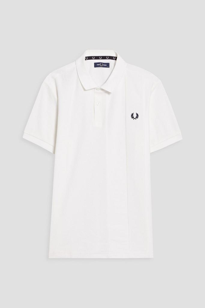 Embroidered jersey-paneled cotton-piqué polo shirt商品第1张图片规格展示