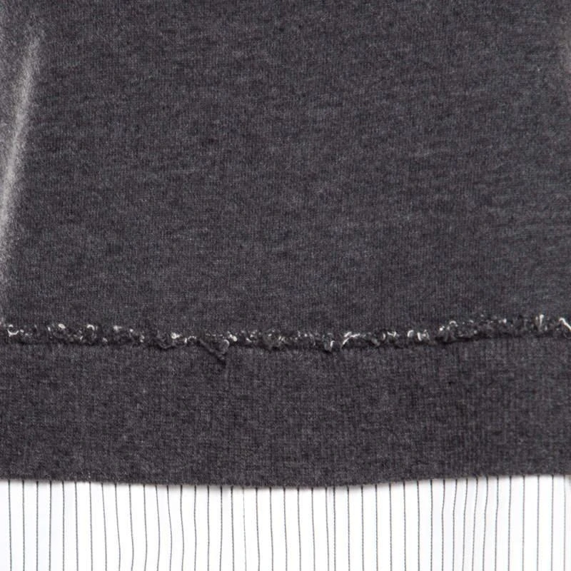 商品[二手商品] Derek Lam|10 Crosby Derek Lam Grey and White Knit Striped Layered Sleeveless Blouse S,价格¥1238,第4张图片详细描述