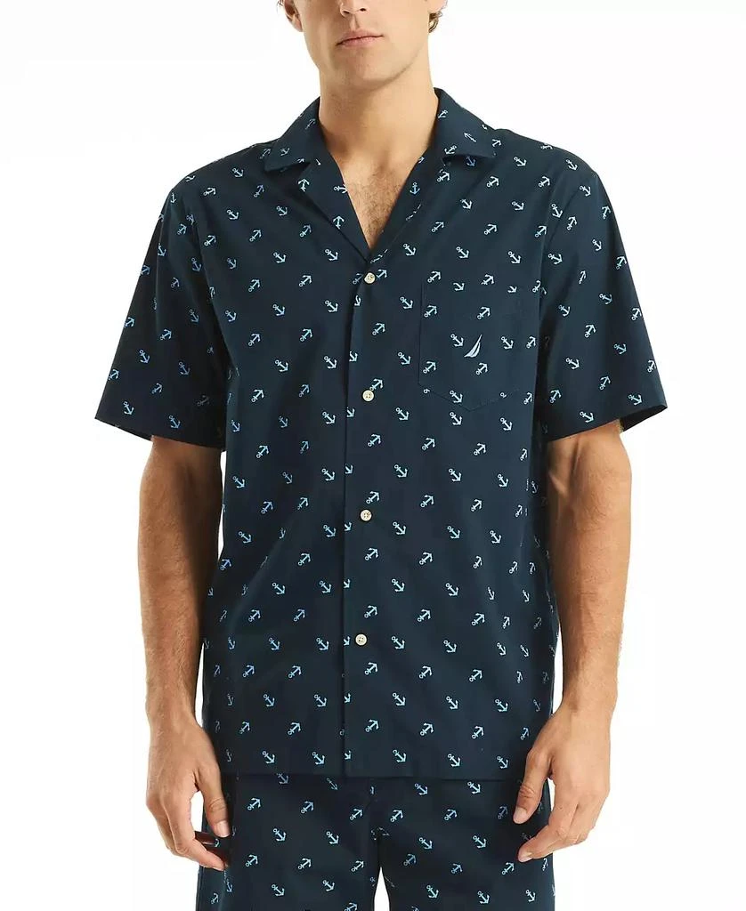 商品Nautica|Men's Crafted Printed Camp Sleep Pajama Shirt,价格¥205,第1张图片