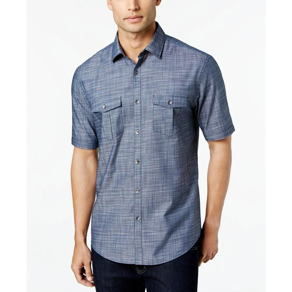 商品Alfani|Men's Warren Textured Short Sleeve Shirt, Created for Macy's,价格¥107,第1张图片