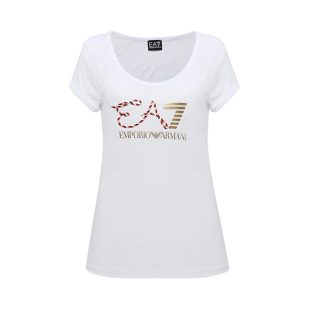 商品Emporio Armani|EMPORIO ARMANI 白色女士T恤 3ZTT86-TJ52Z-1100,价格¥431,第1张图片