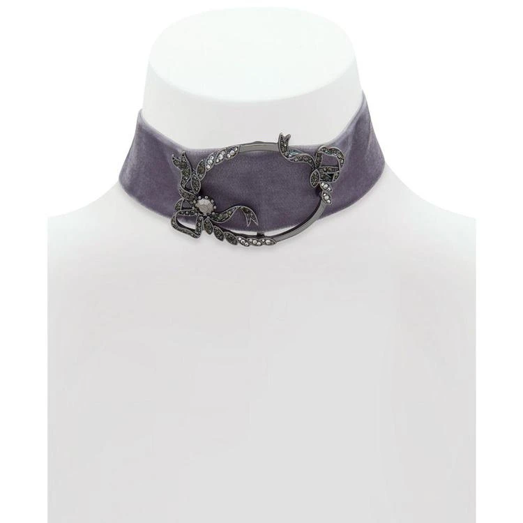 商品Lonna & Lilly|Silver-Tone Clear & Hematite Crystal Velvet Choker Necklace,价格¥73,第2张图片详细描述