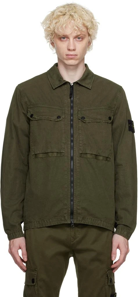 商品Stone Island|Khaki Faded Jacket,价格¥2114,第1张图片