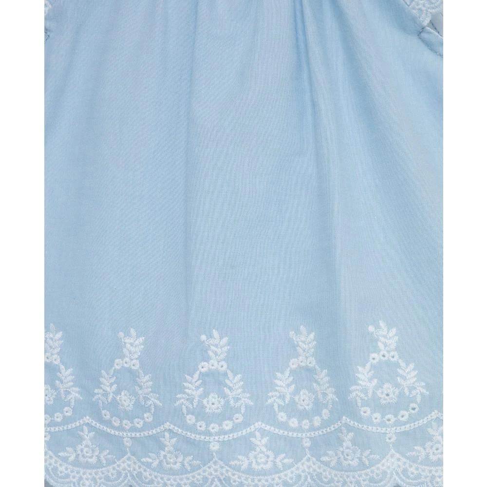 商品Little Me|Baby Girls Blue Eyelet Sunsuit with Headband,价格¥296,第4张图片详细描述