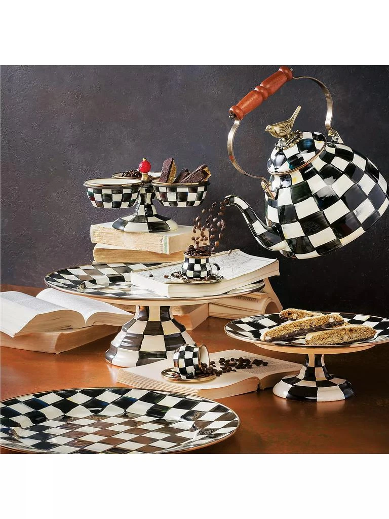 商品MacKenzie-Childs|Courtly Check Enamel Pedestal Platter,价格¥888,第3张图片详细描述