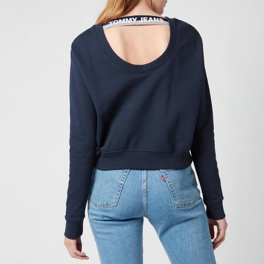 商品Tommy Hilfiger|Tommy Jeans Women's Tjw Branded Back Rib Crew Sweatshirt - Twilight Navy,价格¥214,第4张图片详细描述