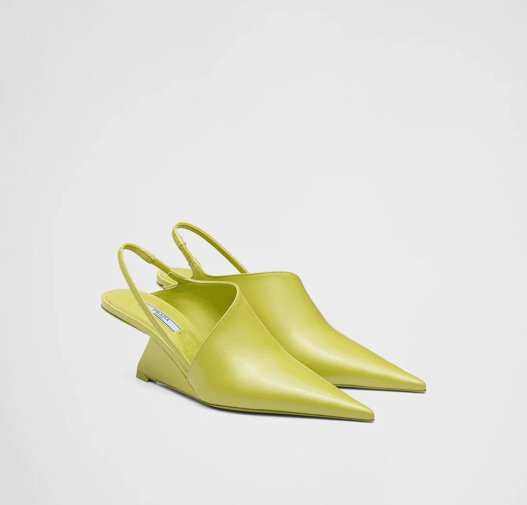 商品Prada|PRADA Brushed leather slingback pumps,价格¥5613,第3张图片详细描述