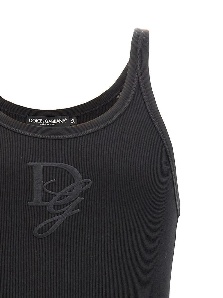 商品Dolce & Gabbana|Dolce & Gabbana Logo Embroidery Tank Top in Black,价格¥2269,第3张图片详细描述