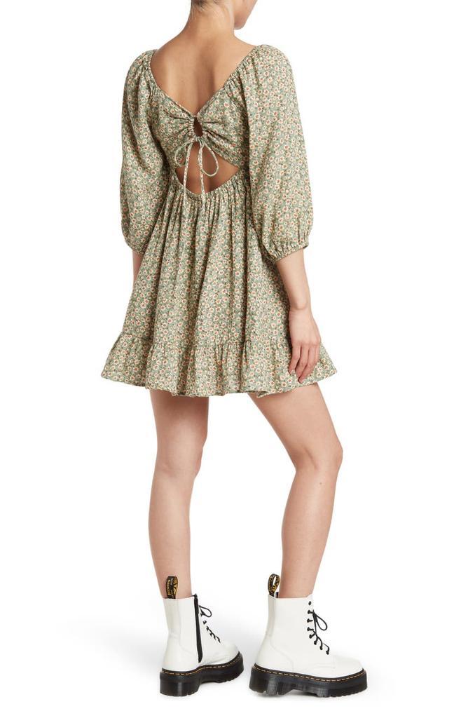 商品Lush|Floral 3/4 Sleeve Back Cutout Ruffled Dress,价格¥223,第4张图片详细描述