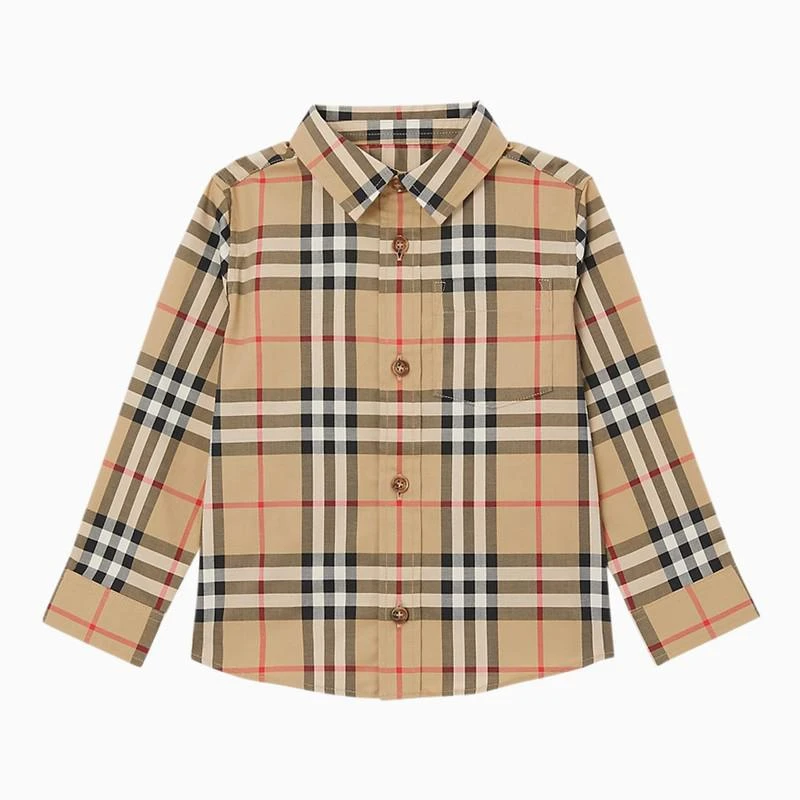 商品Burberry|儿童格纹奥普林衬衫,价格¥1690,第1张图片