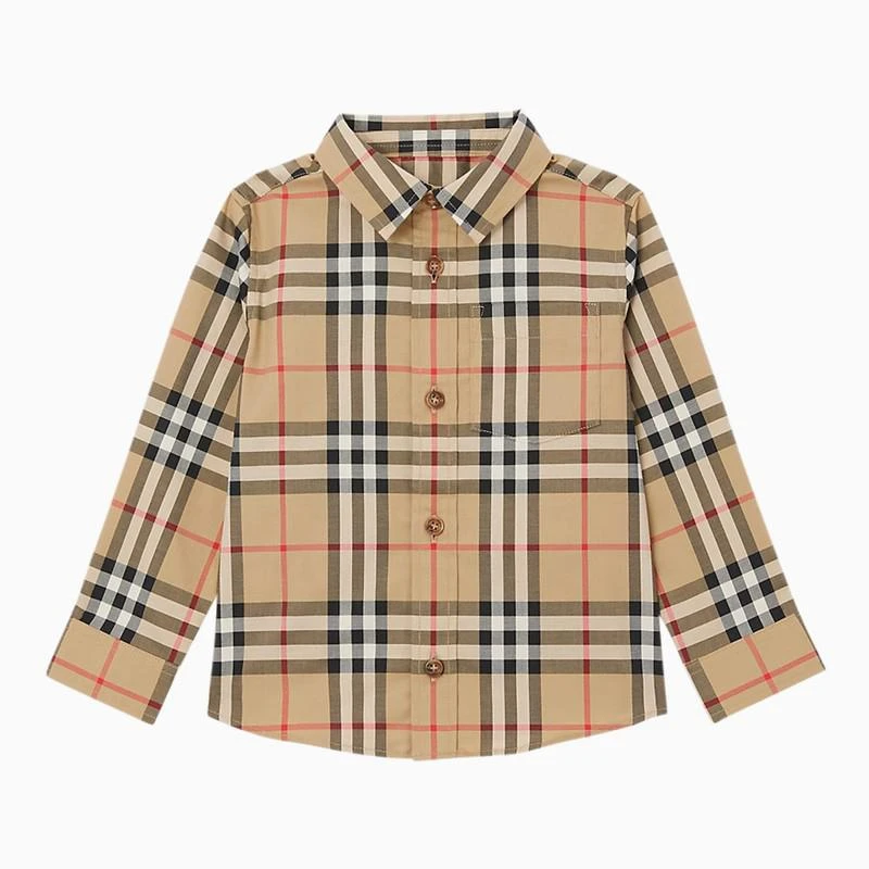 商品Burberry|儿童格纹奥普林衬衫,价格¥1687,第1张图片