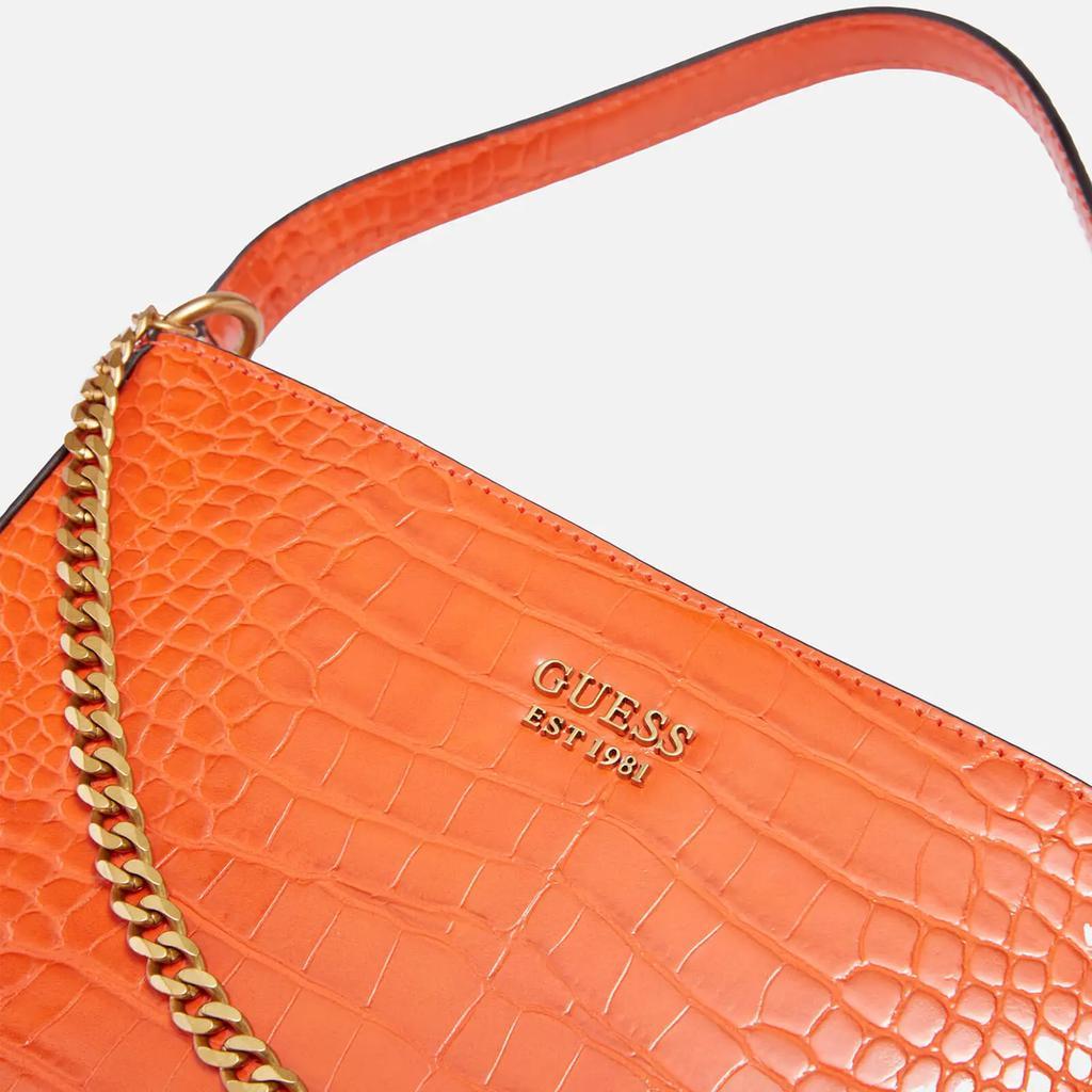 商品GUESS|Guess Women's Katey Croc Mini Top Zip Shoulder Bag - Flame,价格¥920,第6张图片详细描述