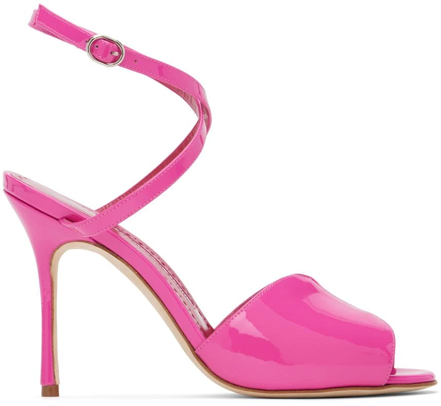 商品Manolo Blahnik|Pink Hourani 105 Heeled Sandals,价格¥2044,第1张图片