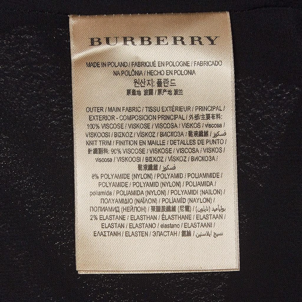 Burberry Black Georgette Tie-up Neck Short Dress S 商品