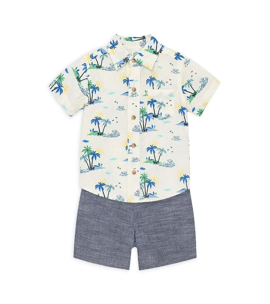 Boys' Tropical Print Button Down Shirt & Solid Shorts Set - Baby 商品