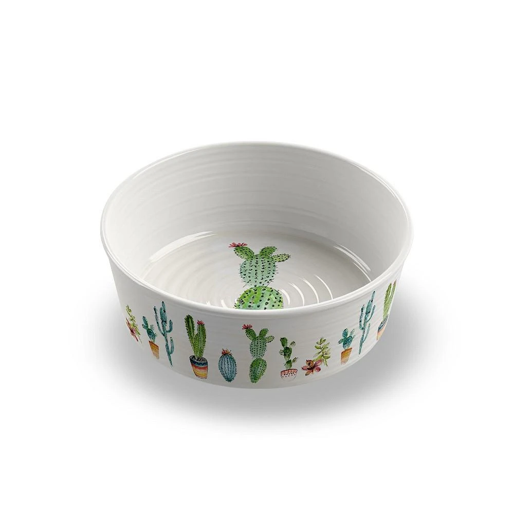 商品TarHong|Cactus Pet Bowl, Large, 8.5" X 2.6", 8 Cups,Melamine,Set Of 2,价格¥336,第1张图片