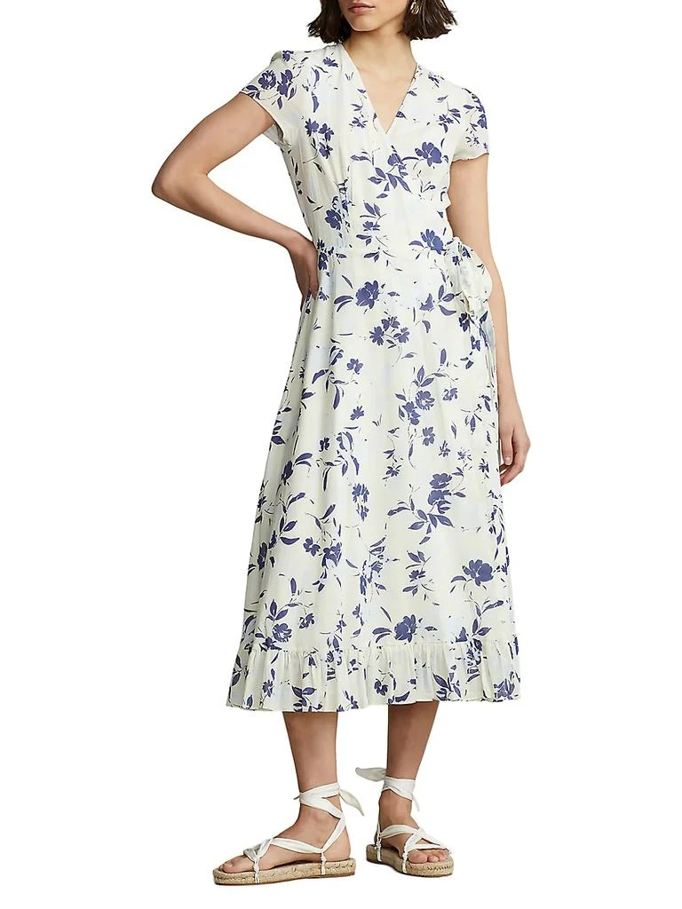 商品Ralph Lauren|Floral-Print Cotton Wrap Dress,价格¥739,第2张图片详细描述