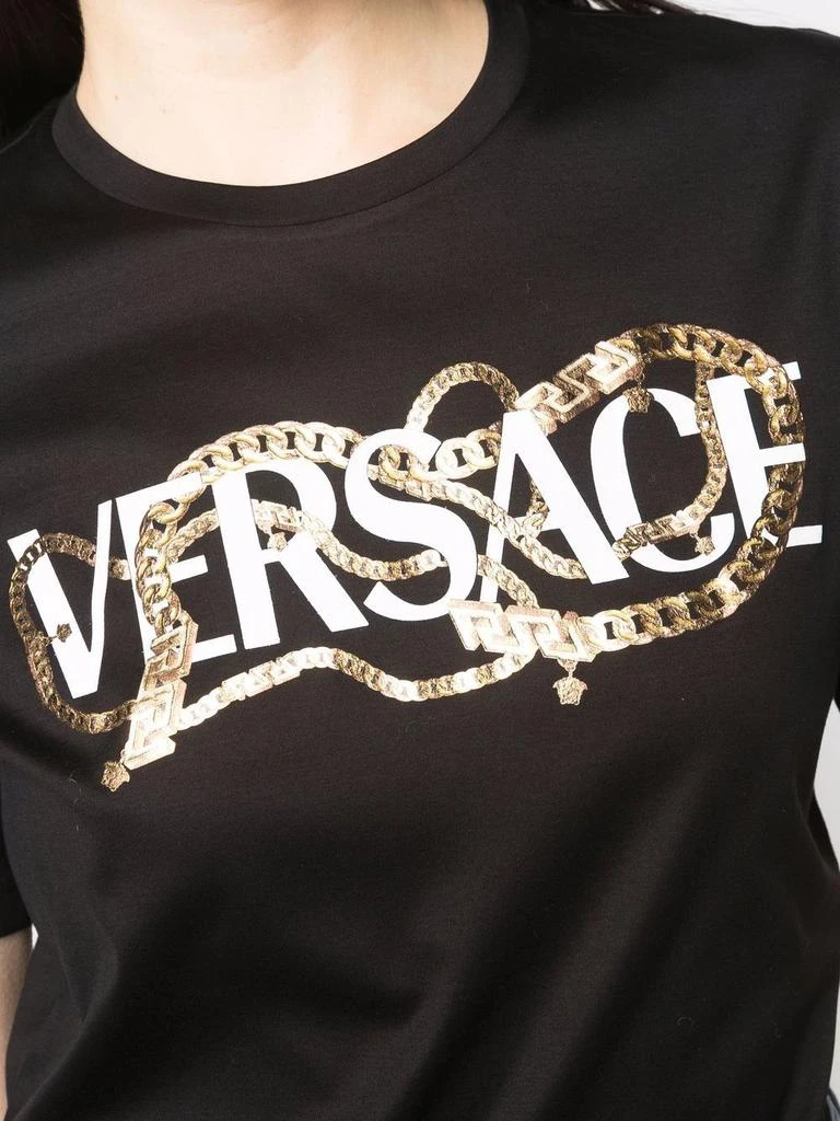 商品Versace|Versace women's black cotton t shirt,价格¥2595,第3张图片详细描述