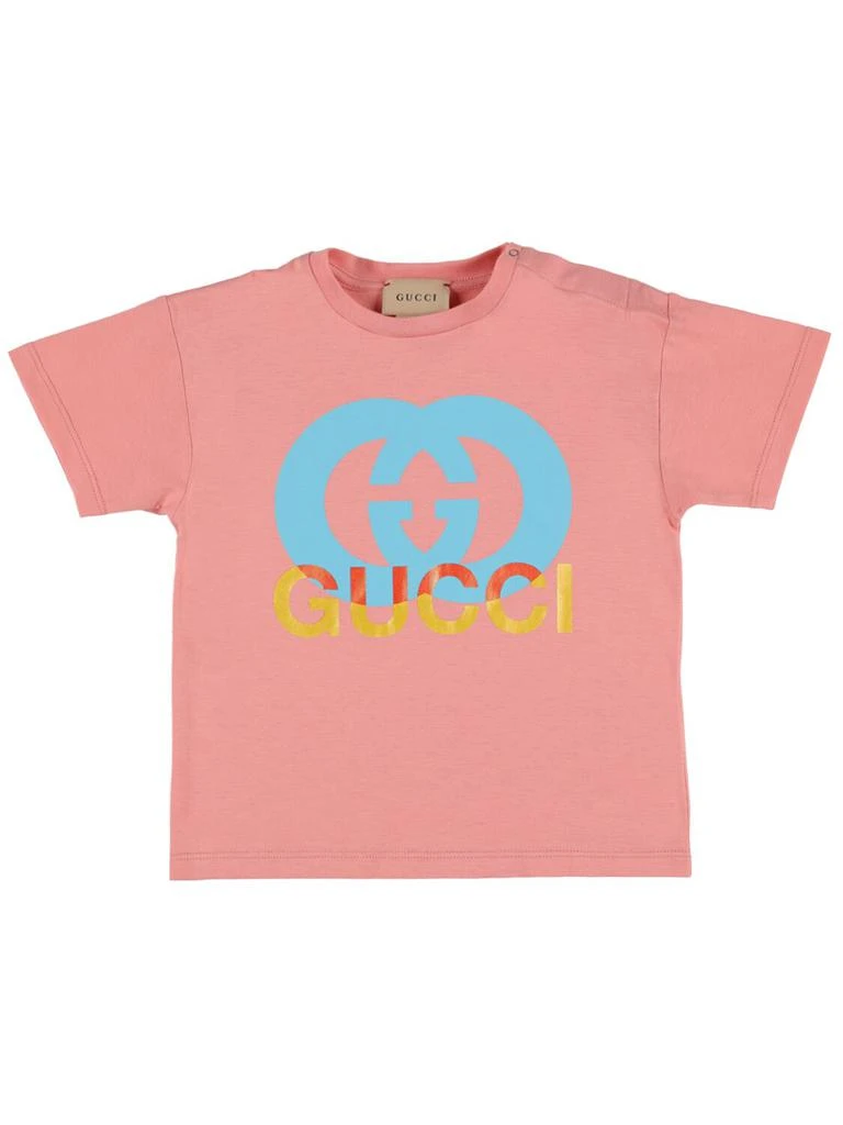 商品Gucci|Logo Printed Cotton T-shirt,价格¥1617,第1张图片