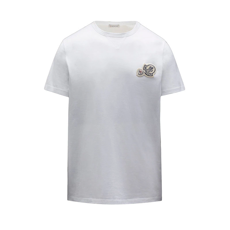 商品Moncler|【预售3-7天】Moncler/蒙克莱 22年秋冬新款 男士光学白色纯棉Logo贴片短袖T恤H20918C000268390Y001,价格¥2110,第1张图片