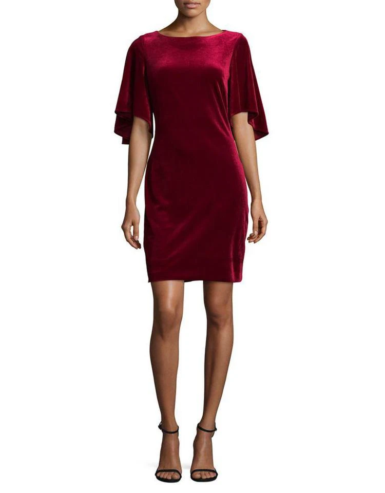 商品Belle Badgley Mischka|Flutter Sleeve Velvet Mini Dress,价格¥1139,第1张图片