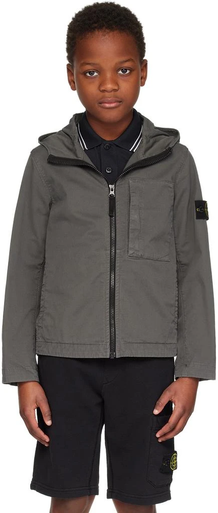 商品Stone Island Junior|Kids Gray Patch Jacket,价格¥1899,第1张图片