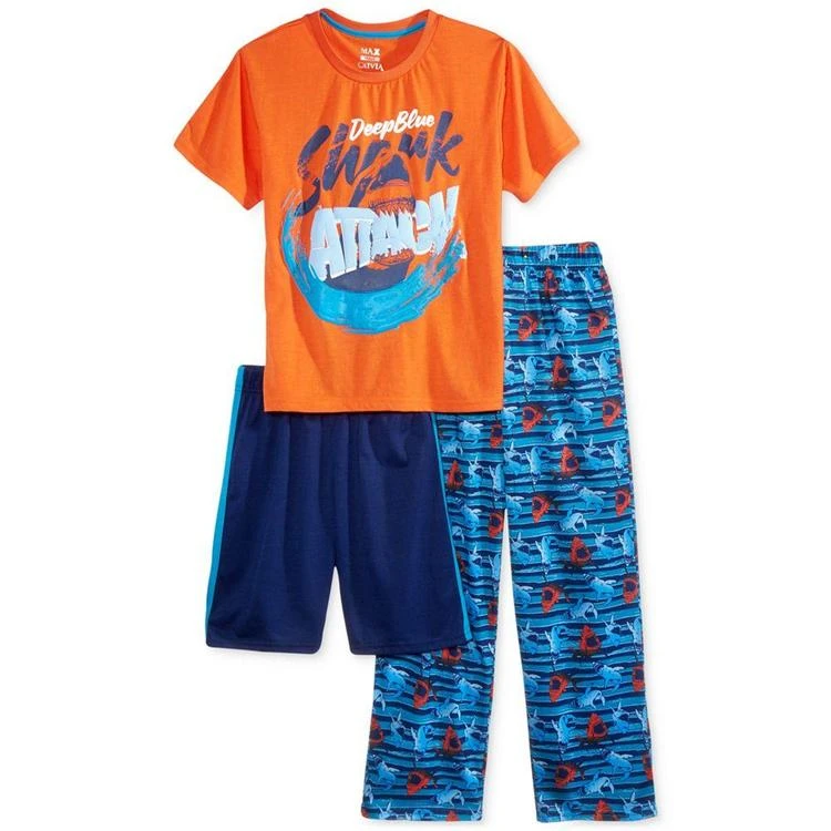 商品Max & Olivia|3-Pc. Shark Attack Pajama Set, Little Boys (2-7) & Big Boys (8-20),价格¥73,第2张图片详细描述