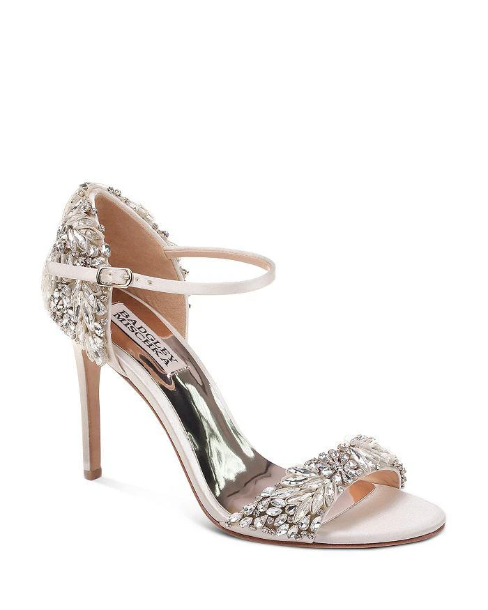 商品Badgley Mischka|Tampa Embellished d'Orsay Ankle Strap Sandals ,价格¥1444,第1张图片