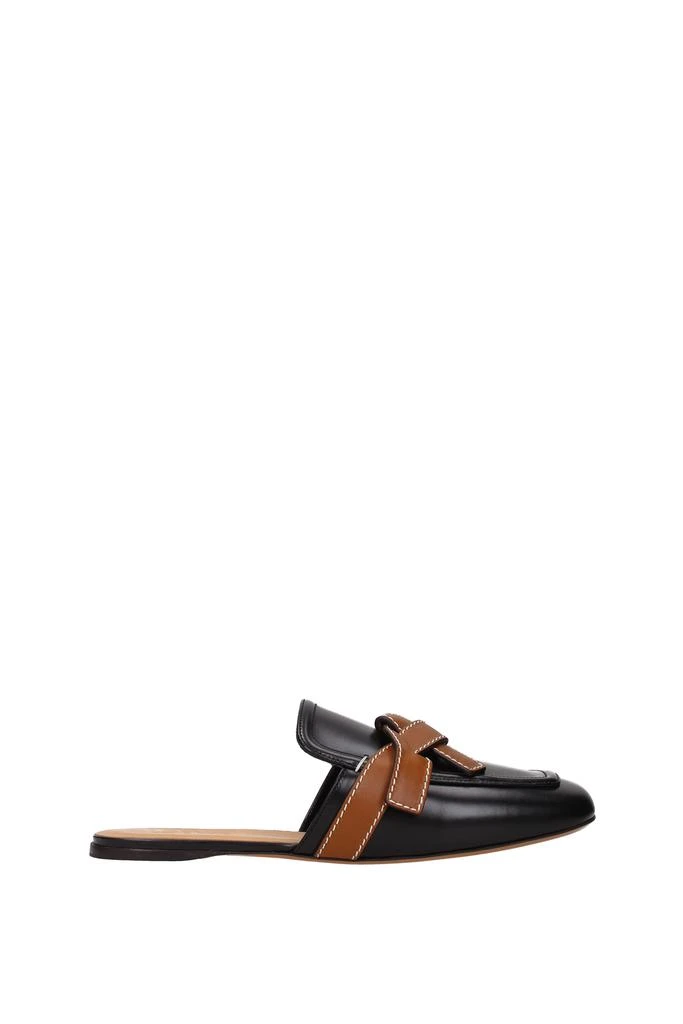 商品Loewe|Slippers and clogs Leather Black,价格¥1927,第1张图片