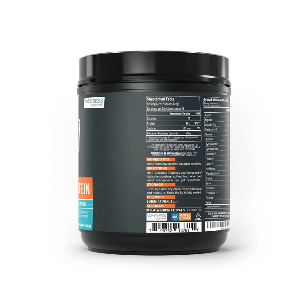 商品BUBS Naturals|Collagen Protein 20oz.,价格¥350,第2张图片详细描述