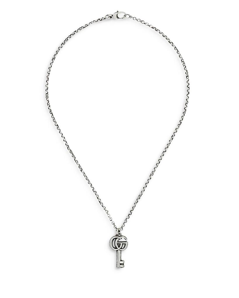 Sterling Silver Marmont Interlocking G Key Pendant Necklace, 19.5"商品第2张图片规格展示