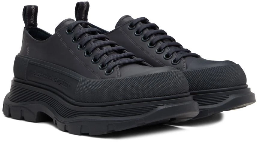 商品Alexander McQueen|Black Tread Slick Sneakers,价格¥2993,第4张图片详细描述