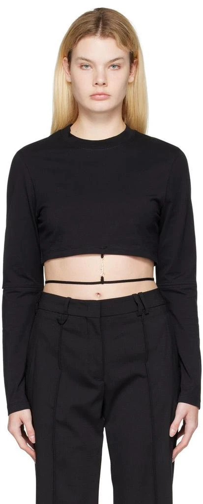 商品Jacquemus|Black Le Papier ‘Le T-Shirt Pino’ Long Sleeve T-Shirt,价格¥496,第1张图片
