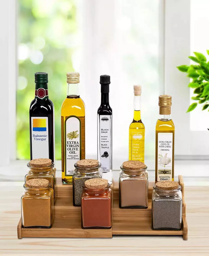 商品Seville Classics|3-Tier Expandable Bamboo Spice Rack Cabinet Organizer,价格¥217,第2张图片详细描述